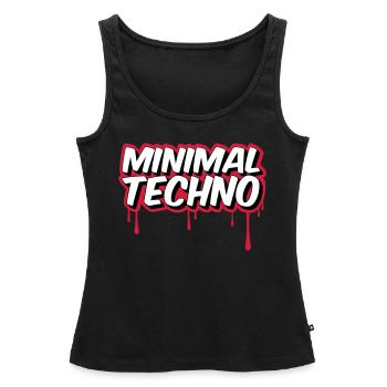MINIMAL TECHNO - Frauen Premium Organic Tank Top - Schwarz - Vorne - AI Model Female 172 light (172cm)
