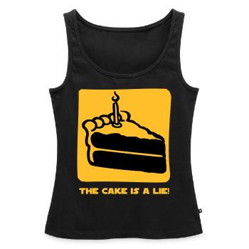 The Cake is a Lie - Débardeur bio Premium Femme - noir - Devant - AI Model Female 172 light (172cm)