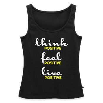 Pensée positive, positive, t-shirts positifs, hoody - Débardeur bio Premium Femme - noir - Devant - AI Model Female 172 light (172cm)