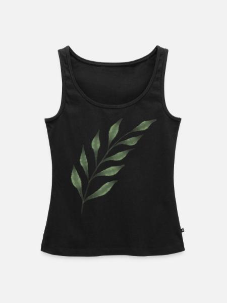 Blatt Zweig Symbol - Frauen Premium Organic Tank Top - Schwarz
