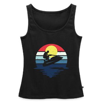 Retro Jetboot Wassermotorrad Jetski - Frauen Premium Organic Tank Top - Schwarz - Vorne - AI Model Female 172 light (172cm)