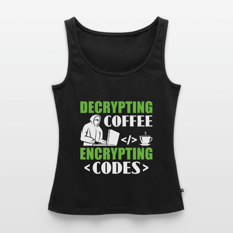 Decrypting Coffee Encrypting Codes - Hacker Frauen Premium Organic Tank Top