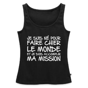 Dois Accomplir Ma Mission - Débardeur bio Premium Femme - noir - Devant - AI Model Female 172 light (172cm)