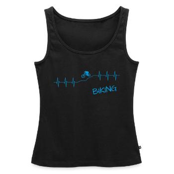 biking - Frauen Premium Organic Tank Top - Schwarz - Vorne - AI Model Female 172 light (172cm)