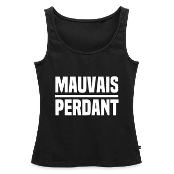 Mauvais Perdant J'Aime Pas Perdre Humour - Débardeur bio Premium Femme - noir - Devant - AI Model Female 172 light (172cm)