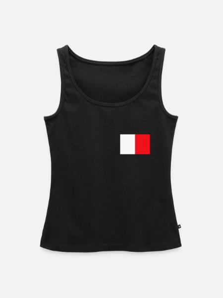 Rot-Weiß Farbfeld Block - Frauen Premium Organic Tank Top - Schwarz