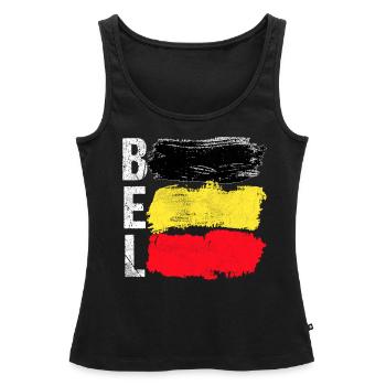 Belgien - Frauen Premium Organic Tank Top - Schwarz - Vorne - AI Model Female 172 light (172cm)