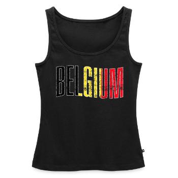 Belgien - Frauen Premium Organic Tank Top - Schwarz - Vorne - AI Model Female 172 light (172cm)
