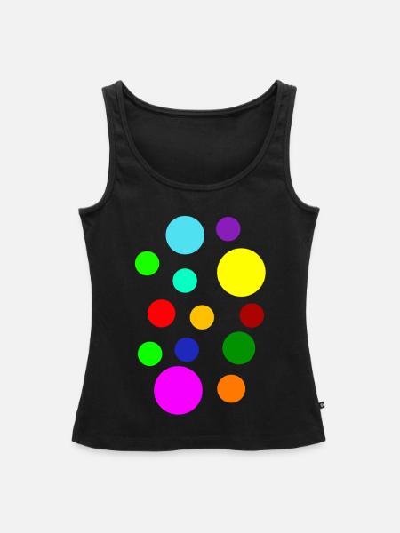 Bunte Punkte - Frauen Premium Organic Tank Top - Schwarz