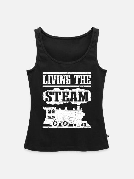 Dampflok & Modelleisenbahn Spruch - Frauen Premium Organic Tank Top - Schwarz