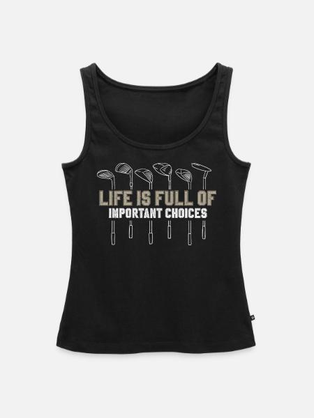 Golf Golfschläger - Frauen Premium Organic Tank Top - Schwarz