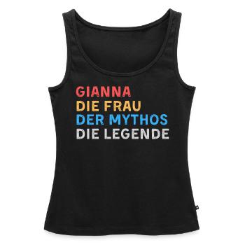 Gianna Fau Mythos Legende - Frauen Premium Organic Tank Top - Schwarz - Vorne - AI Model Female 172 light (172cm)