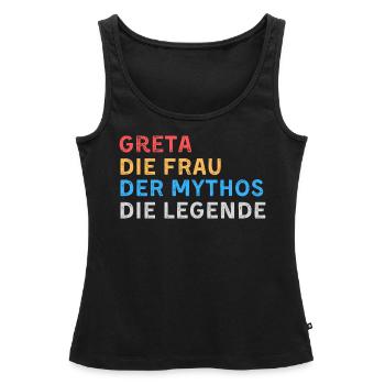 Greta Fau Mythos Legende - Frauen Premium Organic Tank Top - Schwarz - Vorne - AI Model Female 172 light (172cm)