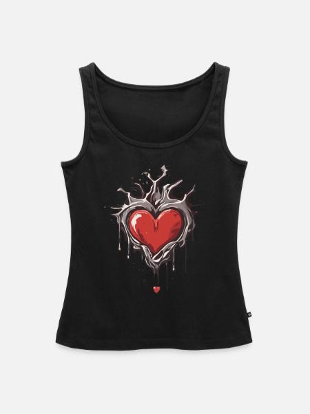 Herz schmilzt mit Struktur - Frauen Premium Organic Tank Top - Schwarz