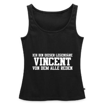 Vincent Name Design - Frauen Premium Organic Tank Top - Schwarz - Vorne - AI Model Female 172 light (172cm)