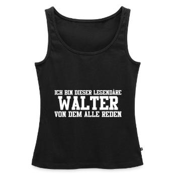 Walter Name Design - Frauen Premium Organic Tank Top - Schwarz - Vorne - AI Model Female 172 light (172cm)