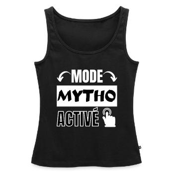 mode mytho - Débardeur bio Premium Femme - noir - Devant - AI Model Female 172 light (172cm)
