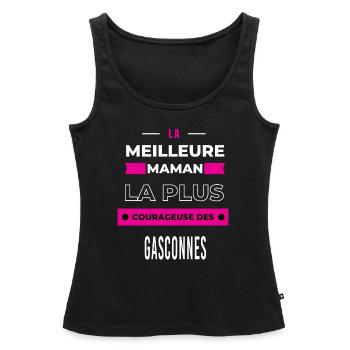 La meilleure maman plus courageuse des Gasconnes - Débardeur bio Premium Femme - noir - Devant - AI Model Female 172 light (172cm)