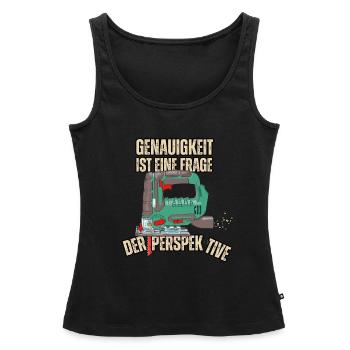 Genauigkeit ist eine Frage der Perspektive - Frauen Premium Organic Tank Top - Schwarz - Vorne - AI Model Female 172 light (172cm)