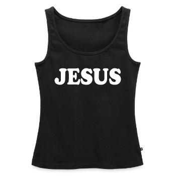 Jesus - Débardeur bio Premium Femme - noir - Devant - AI Model Female 172 light (172cm)