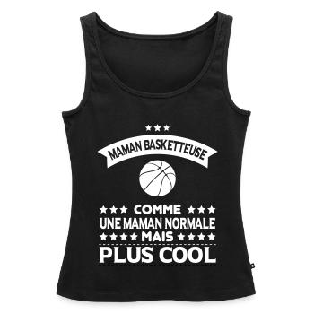 Basketball Mama wie normale Mama kühler - Frauen Premium Organic Tank Top - Schwarz - Vorne - AI Model Female 172 light (172cm)