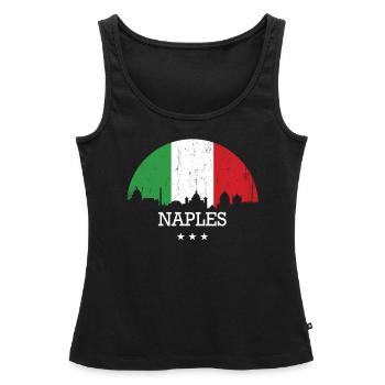 Naples Italie - Débardeur bio Premium Femme - noir - Devant - AI Model Female 172 light (172cm)