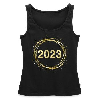 2023 - Frauen Premium Organic Tank Top - Schwarz - Vorne - AI Model Female 172 light (172cm)