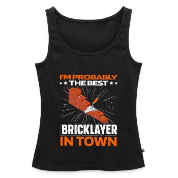 Masonry brick - Women’s Premium Organic Tank top - black - Front - AI Model Female 172 light (172cm)