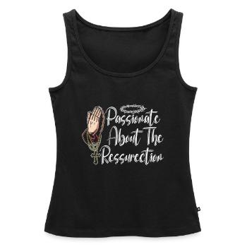 Christ Christianisme Résurrection - Débardeur bio Premium Femme - noir - Devant - AI Model Female 172 light (172cm)