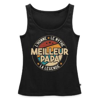 Meilleur Papa Cadeau Papa Meilleur Père - Débardeur bio Premium Femme - noir - Devant - AI Model Female 172 light (172cm)
