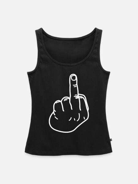Mittelfinger - Frauen Premium Organic Tank Top - Schwarz
