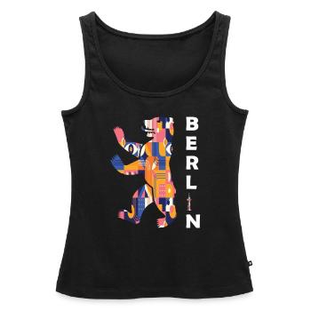 Ours de Berlin - Débardeur bio Premium Femme - noir - Devant - AI Model Female 172 light (172cm)