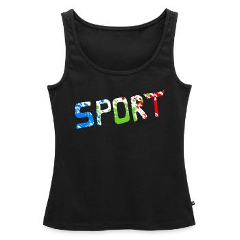 Sport - Débardeur bio Premium Femme - noir - Devant - AI Model Female 172 light (172cm)