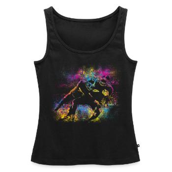 Couleurs de football - Débardeur bio Premium Femme - noir - Devant - AI Model Female 172 light (172cm)