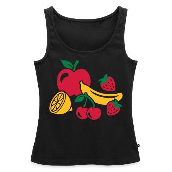 Fruits - Débardeur bio Premium Femme - noir - Devant - AI Model Female 172 light (172cm)