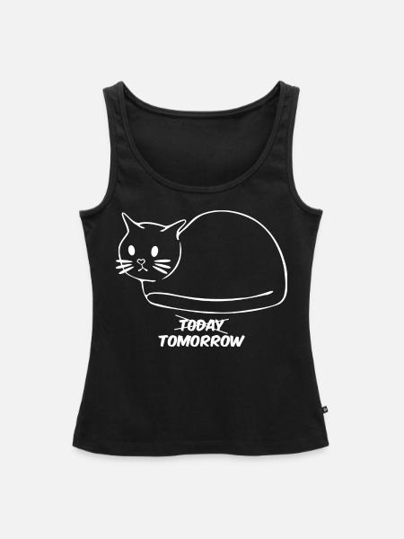 Katze - not today - Frauen Premium Organic Tank Top - Schwarz
