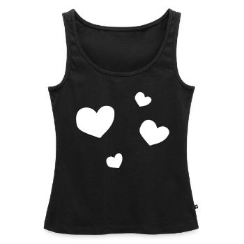 vier Herzen - Frauen Premium Organic Tank Top - Schwarz - Vorne - AI Model Female 172 light (172cm)