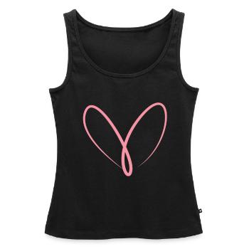 Cadeau Cœur Rose - Débardeur bio Premium Femme - noir - Devant - AI Model Female 172 light (172cm)