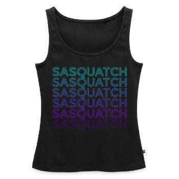 Sasquatch Bigfoot Rétro - Débardeur bio Premium Femme - noir - Devant - AI Model Female 172 light (172cm)