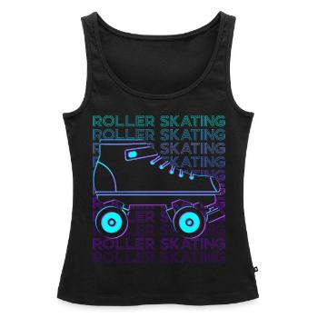 Roller Skating Roller Skaters Roller Skates Retro - Women’s Premium Organic Tank top - black - Front - AI Model Female 172 light (172cm)