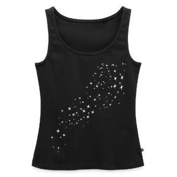 Stardust Blanc - Débardeur bio Premium Femme - noir - Devant - AI Model Female 172 light (172cm)