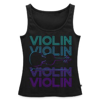 Violoniste Violoniste Rétro - Débardeur bio Premium Femme - noir - Devant - AI Model Female 172 light (172cm)