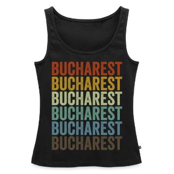 Bukarest Rumänien Retro Vintage - Frauen Premium Organic Tank Top - Schwarz - Vorne - AI Model Female 172 light (172cm)