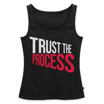 trust the process Quote - Women’s Premium Organic Tank top - black - Front - AI Model Female 172 light (172cm)
