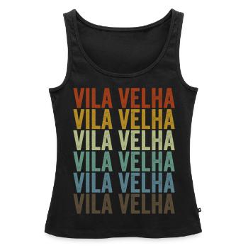 Vila Velha Brésil Rétro Vintage - Débardeur bio Premium Femme - noir - Devant - AI Model Female 172 light (172cm)
