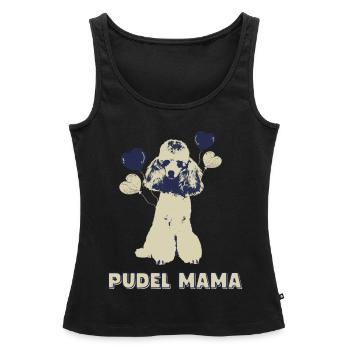 Damen Pudel Mama Hund mit Herzen Damen Vintage Hun - Frauen Premium Organic Tank Top - Schwarz - Vorne - AI Model Female 172 light (172cm)