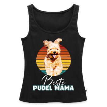 Damen Beste Pudel Mama Hund Damen Vintage Hundemot - Frauen Premium Organic Tank Top - Schwarz - Vorne - AI Model Female 172 light (172cm)