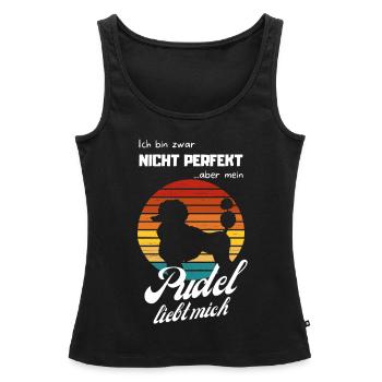 Mein Pudel liebt mich lustiges Hundemotiv Vintage - Frauen Premium Organic Tank Top - Schwarz - Vorne - AI Model Female 172 light (172cm)