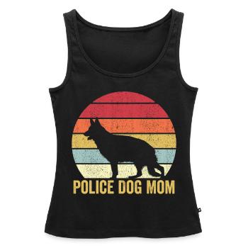 Policier Chien Police Vintage - Débardeur bio Premium Femme - noir - Devant - AI Model Female 172 light (172cm)