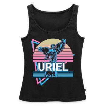 Uriel Archange Rétro - Débardeur bio Premium Femme - noir - Devant - AI Model Female 172 light (172cm)